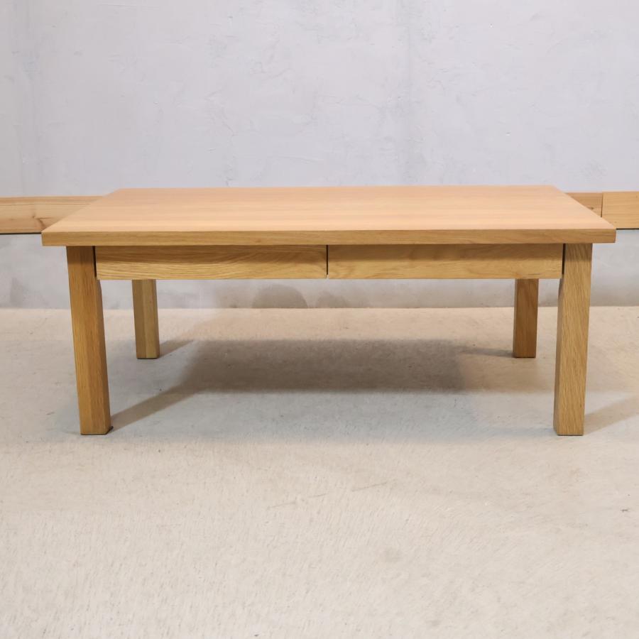 【美品】無印良品　木製ローテーブル・オーク材 コーヒーテーブル センターテーブル 無印良品（MUJI） オーク材 引出し付 ローテーブル リビングテーブル
