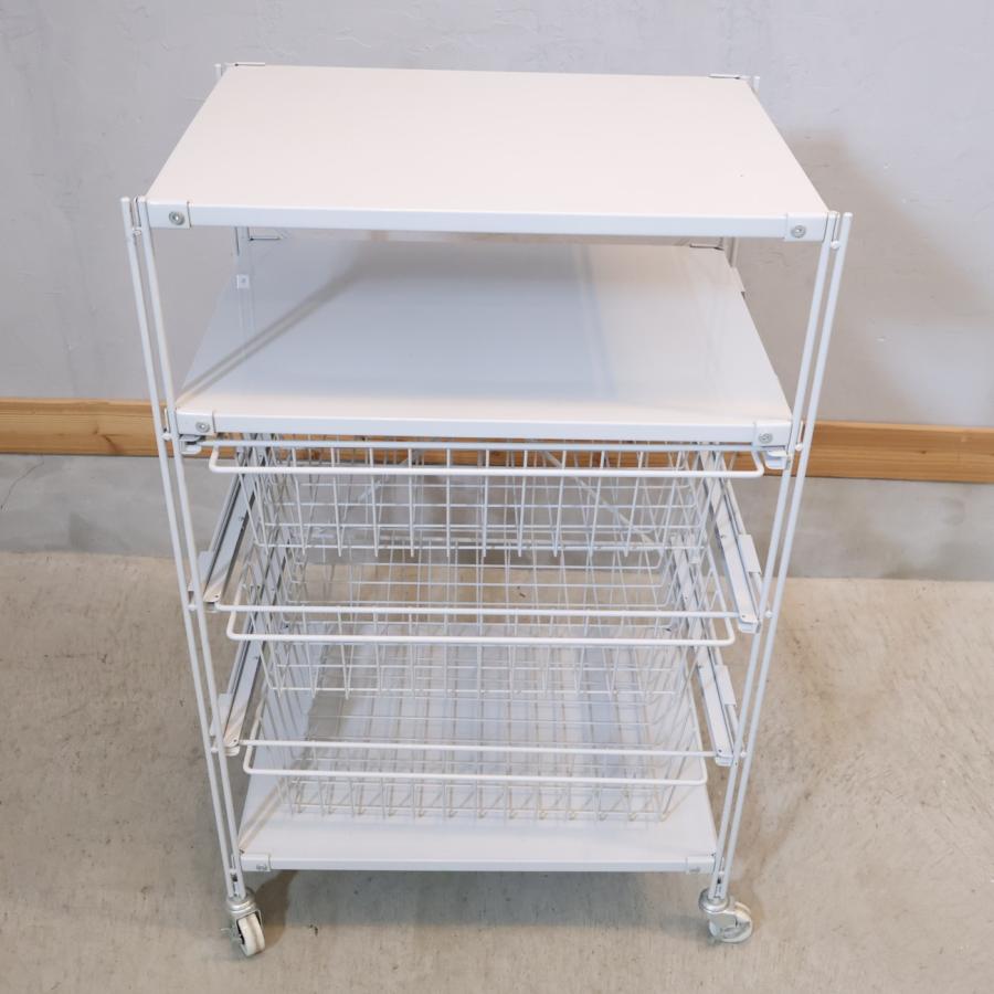 無印良品（MUJI） スチール 4段ユニットシェルフ キッチンワゴン