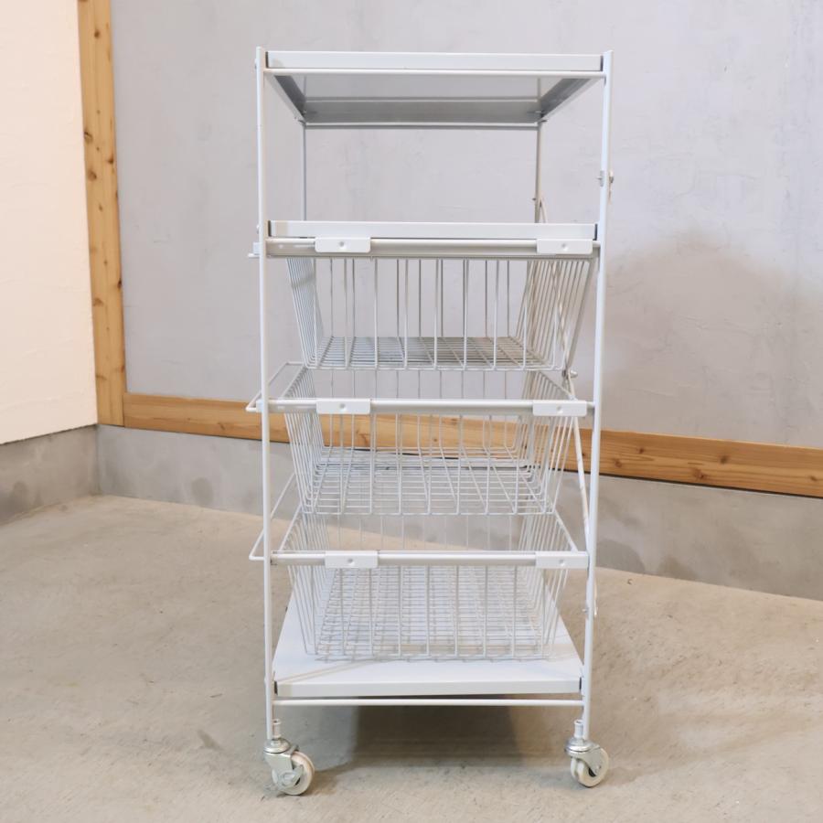 無印良品（MUJI） スチール 4段ユニットシェルフ キッチンワゴン