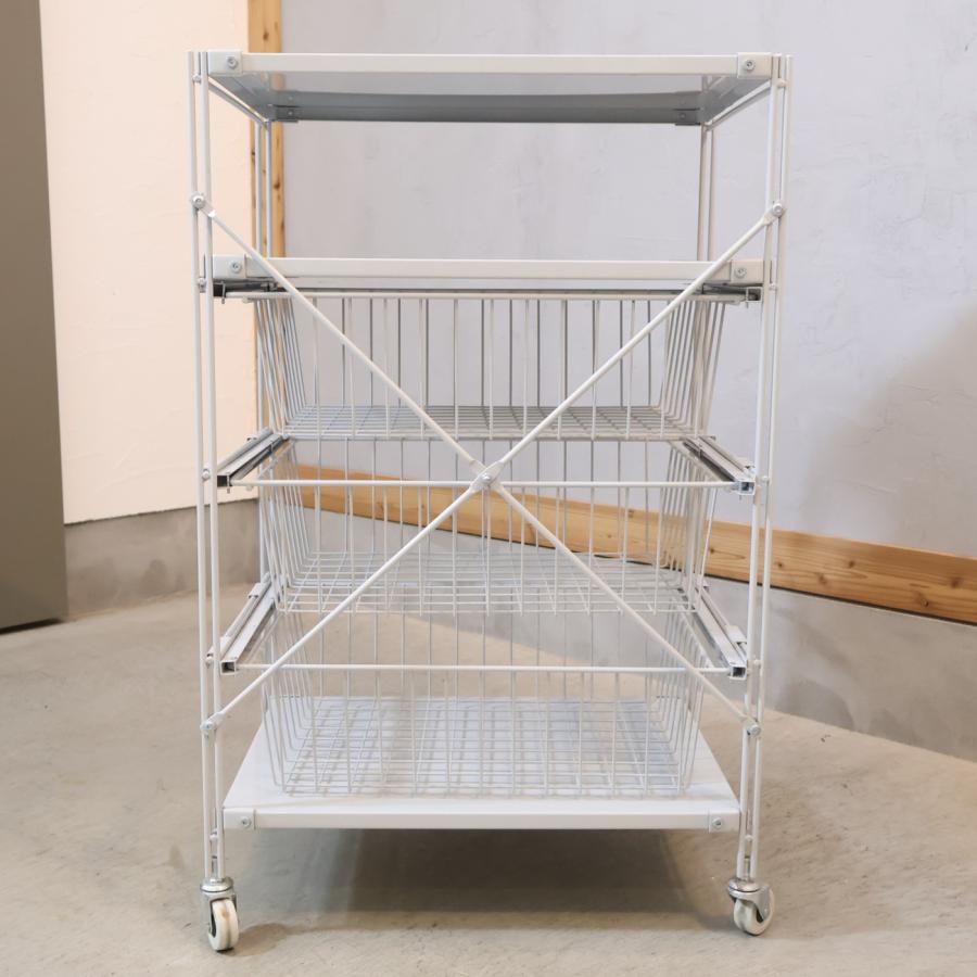 無印良品（MUJI） スチール 4段ユニットシェルフ キッチンワゴン