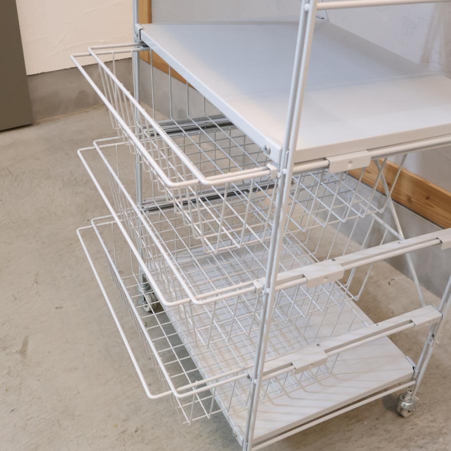 無印良品（MUJI） スチール 4段ユニットシェルフ キッチンワゴン