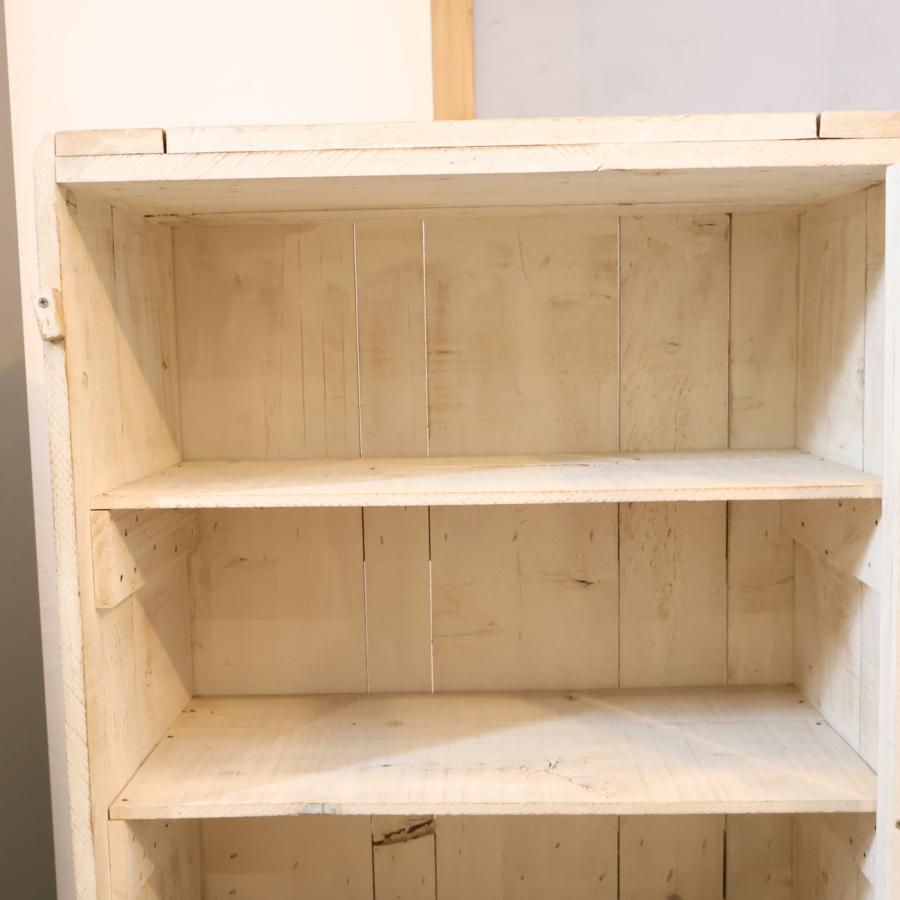 温故知新 古家具 ガラス戸棚 シェルフ 飾り棚 キュリオケース ヴィンテージ シャビー ノスタルジック コンパクト 1人暮らし GA322_10
