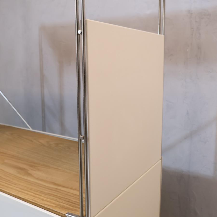 無印良品（MUJI） オーク材 4段 ステンレスユニットシェルフ フロント