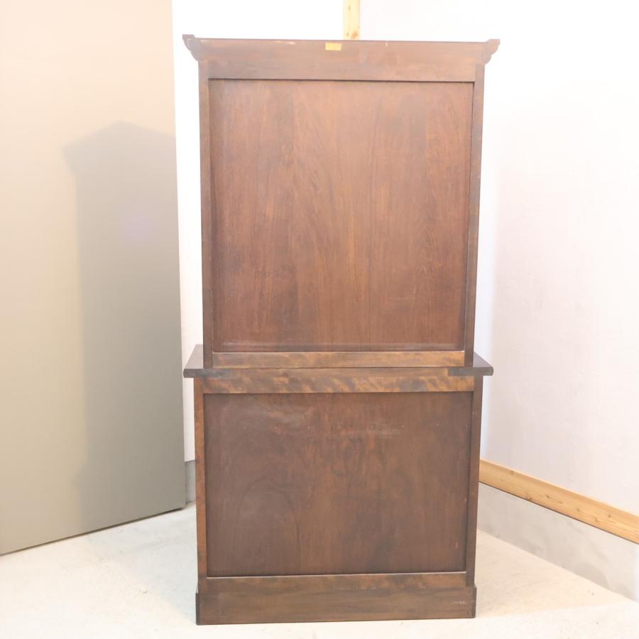 松本民芸家具 ミズメザクラ無垢材 A型食器棚 カップボード 書棚 本棚 キッチンボード クラシック 和モダン 収納家具 高級家具 GA326の画像