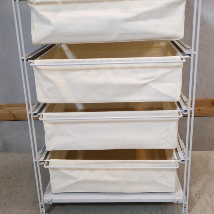無印良品（MUJI） 帆布バスケット付き スチールユニットシェルフ
