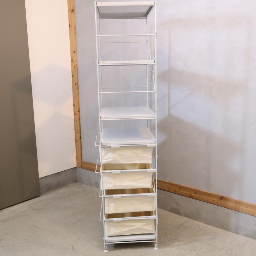 無印良品（MUJI） 帆布バスケット付き スチールユニットシェルフ