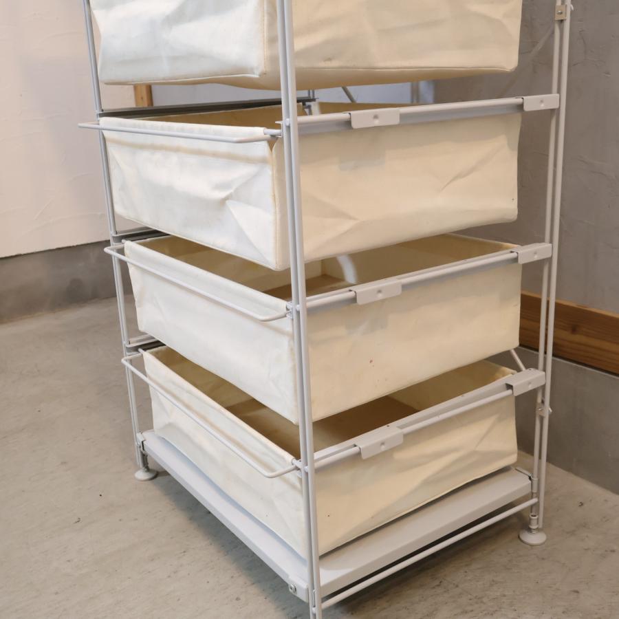 無印良品（MUJI） 帆布バスケット付き スチールユニットシェルフ
