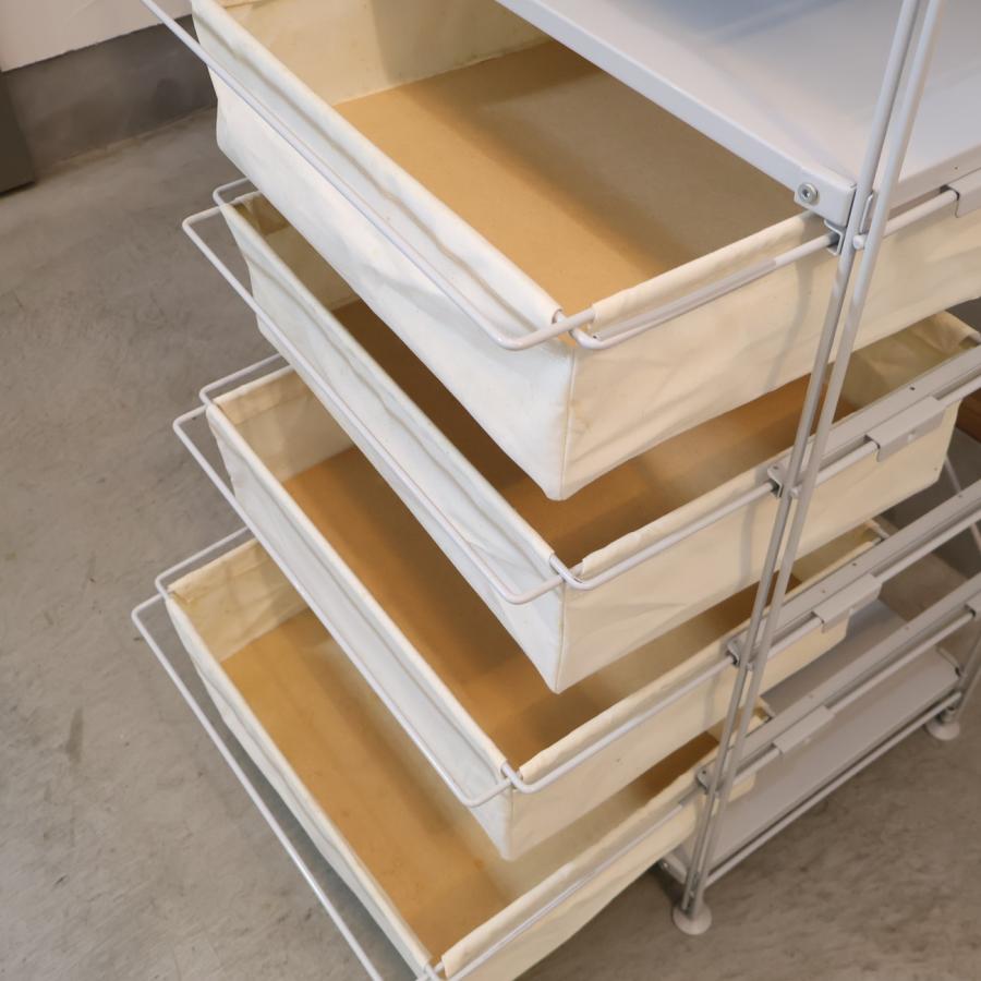 無印良品（MUJI） 帆布バスケット付き スチールユニットシェルフ