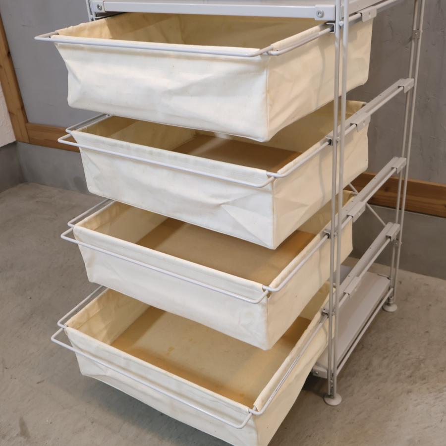 無印良品　 スチール　収納　引き出し　MUJI 帆布 ユニットシェルフ 無印良品（MUJI） 帆布バスケット付き スチールユニットシェルフ