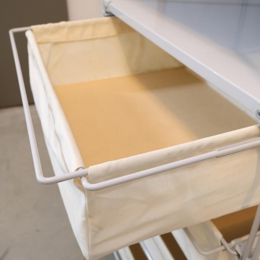 無印良品（MUJI） 帆布バスケット付き スチールユニットシェルフ