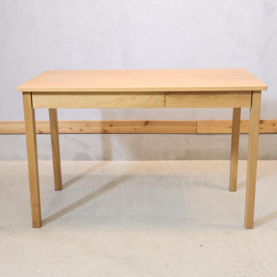 中古☆無印良品  パソコンデスク 作業机 学習机  天然木 木目 そで机付き MUJI (無印良品) - 無印良品 デスク オーク材 机 天然木 木目デスク