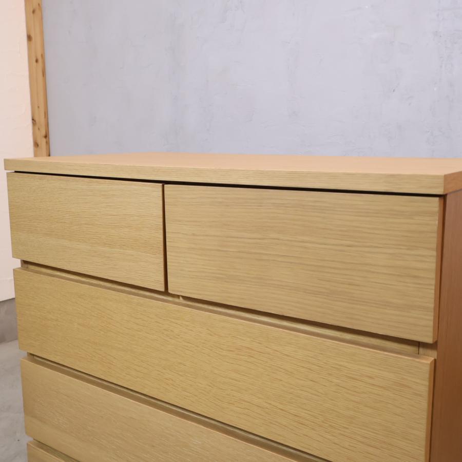 無印良品（MUJI） オーク材 チェスト4段・ワイド 北欧スタイル