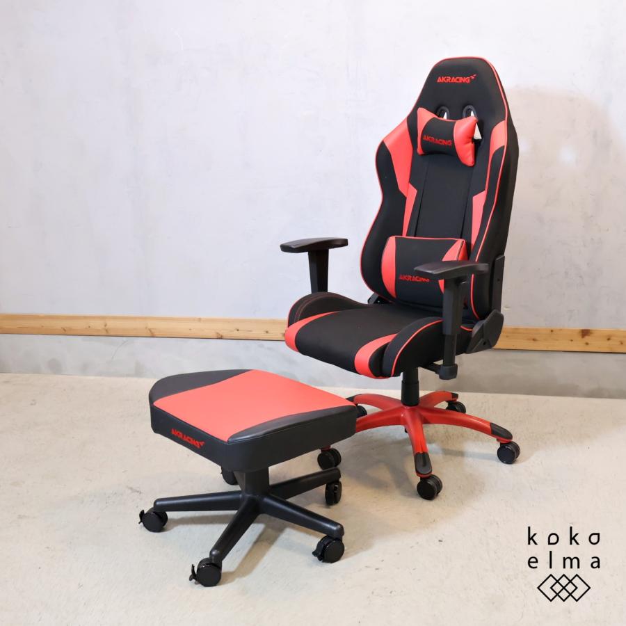 AK RACING エーケーレーシング ゲーミングチェア レッド キャスター