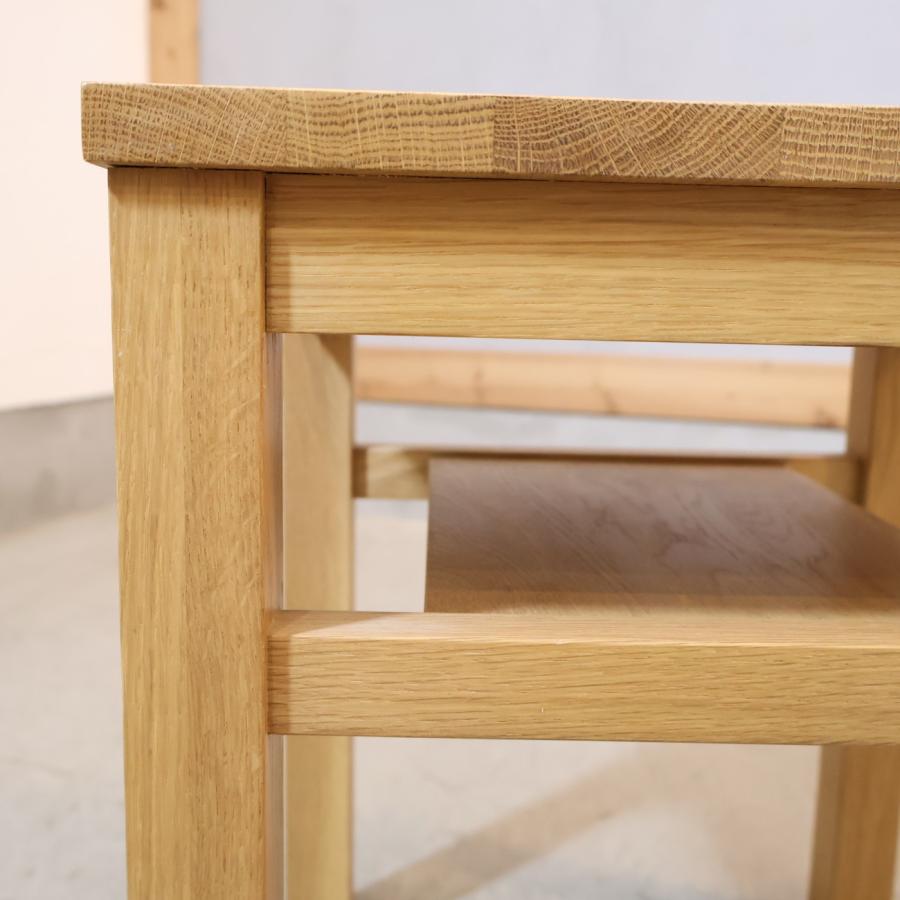 無印良品（MUJI） オーク無垢材 サイドテーブルベンチ・板座