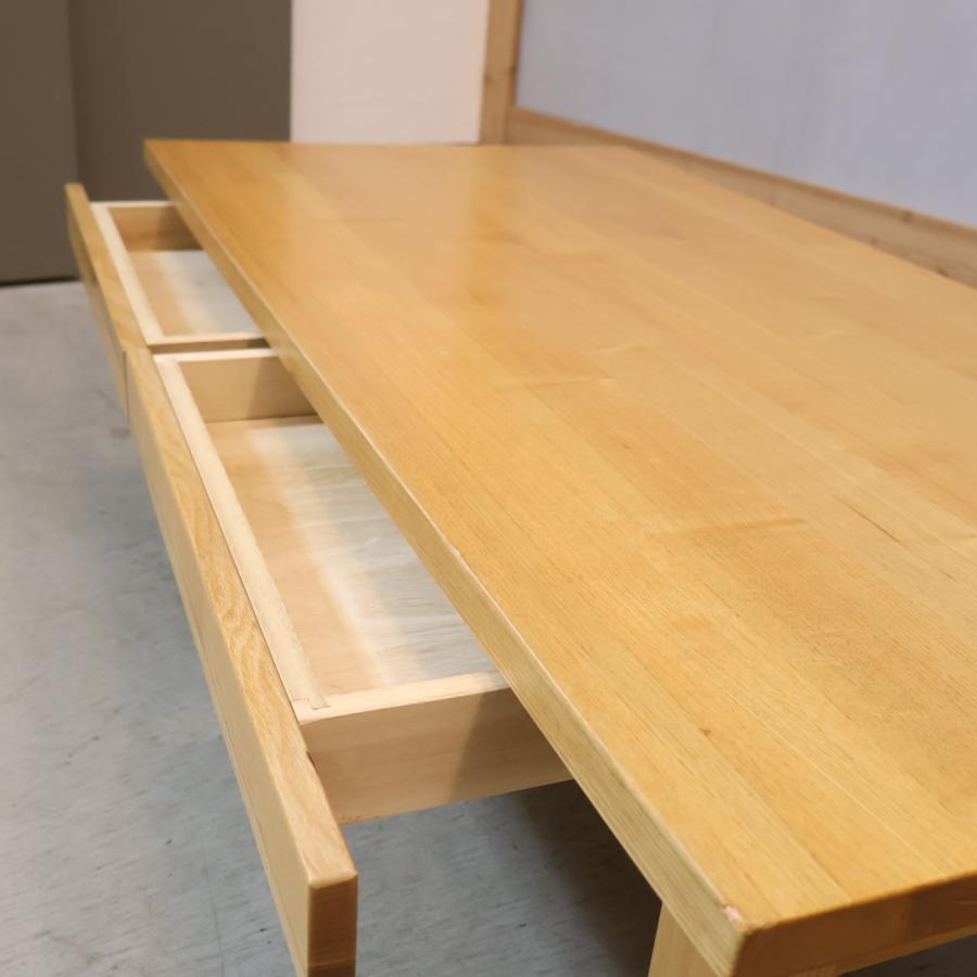 無印良品（MUJI） タモ材 引出し付 リビングテーブル センターテーブル