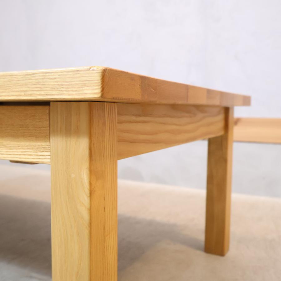 無印良品（MUJI） タモ材 引出し付 リビングテーブル センターテーブル