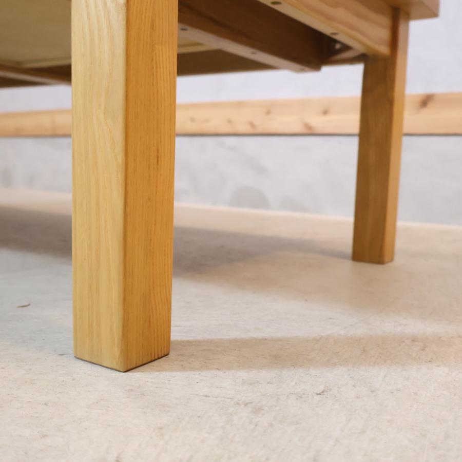 稀少なタモ材を使用した無印良品(MUJI)の引き出し付リビングテーブル。ナチュラルな質感とシンプルなデザインがどんなインテリアにも合わせやすく、北欧スタイルなどにもおススメなローテーブル♪ 無印良品（MUJI） タモ材 引出し付 リビングテーブル センターテーブル
