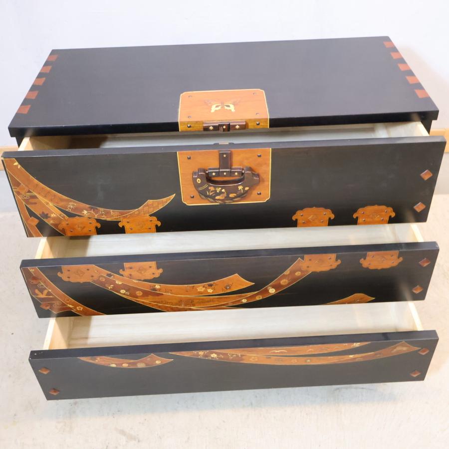 唐木家具 精密木象嵌 工芸チェスト 箪笥 オリエンタル 豪華 細工