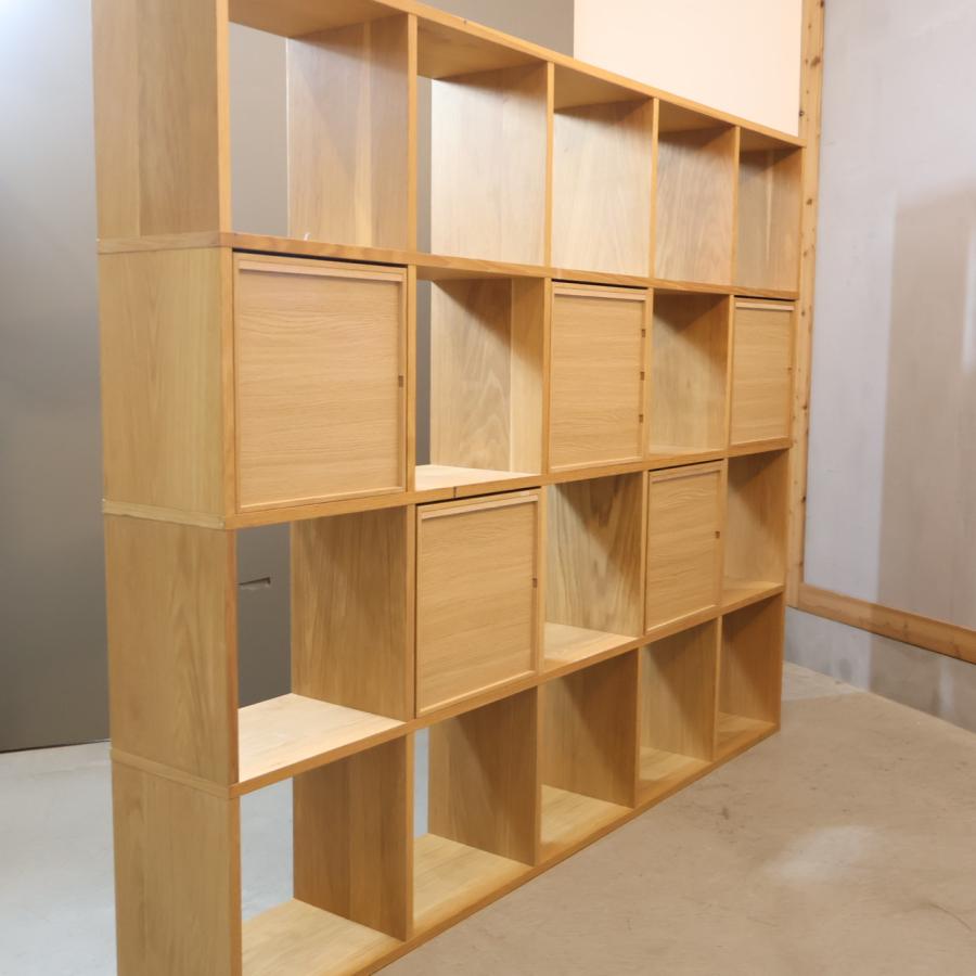 無印良品（MUJI） オーク材 スタッキングシェルフ 5段・4列 オープン
