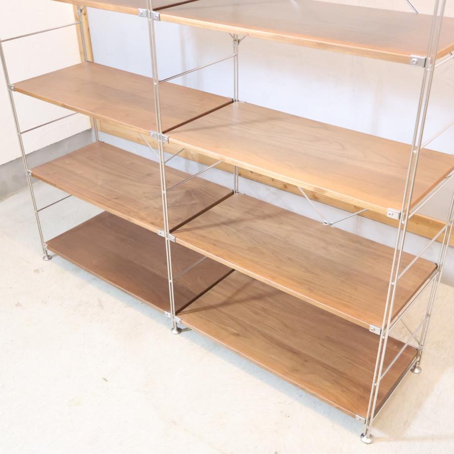 無印良品（MUJI） ウォールナット ステンレス 2連ユニットシェルフ 7段