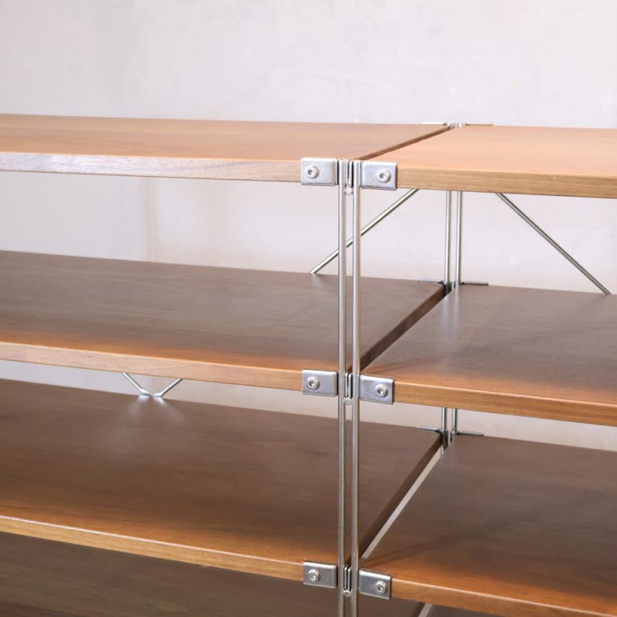無印良品（MUJI） ウォールナット ステンレス 2連ユニットシェルフ 7段