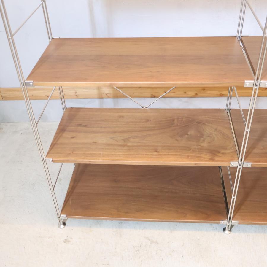 無印良品（MUJI） ウォールナット ステンレス 2連ユニットシェルフ 7段