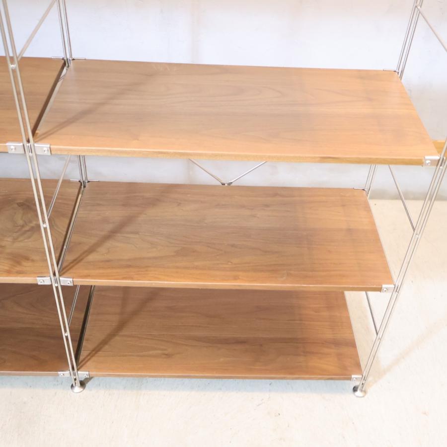 無印良品（MUJI） ウォールナット ステンレス 2連ユニットシェルフ 7段
