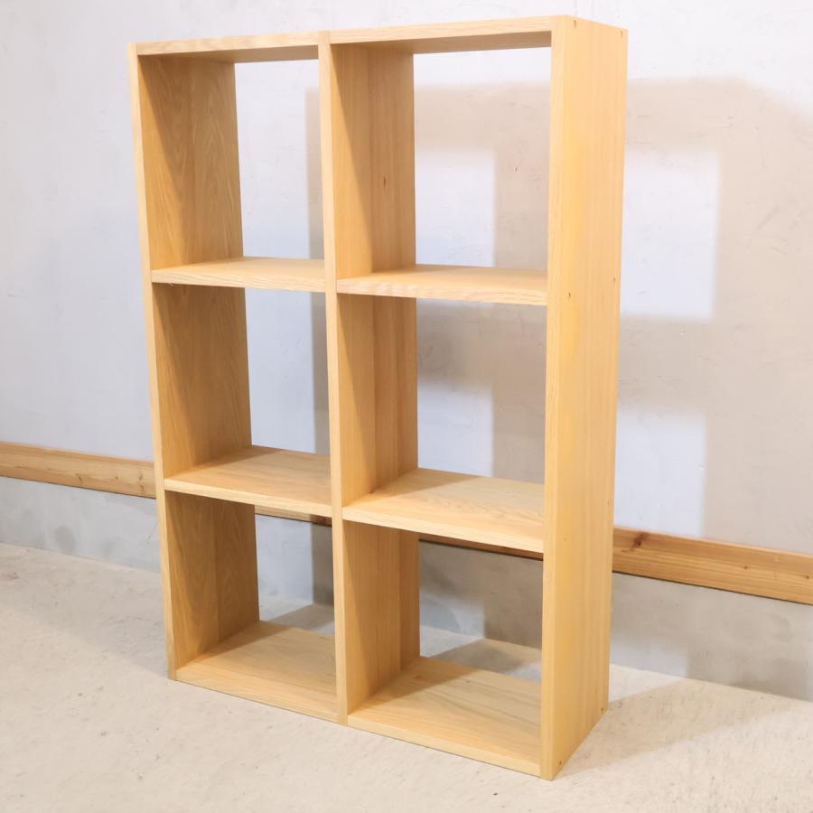 無印良品（MUJI） オーク材 スタッキングシェルフ 3段・2列 オープン