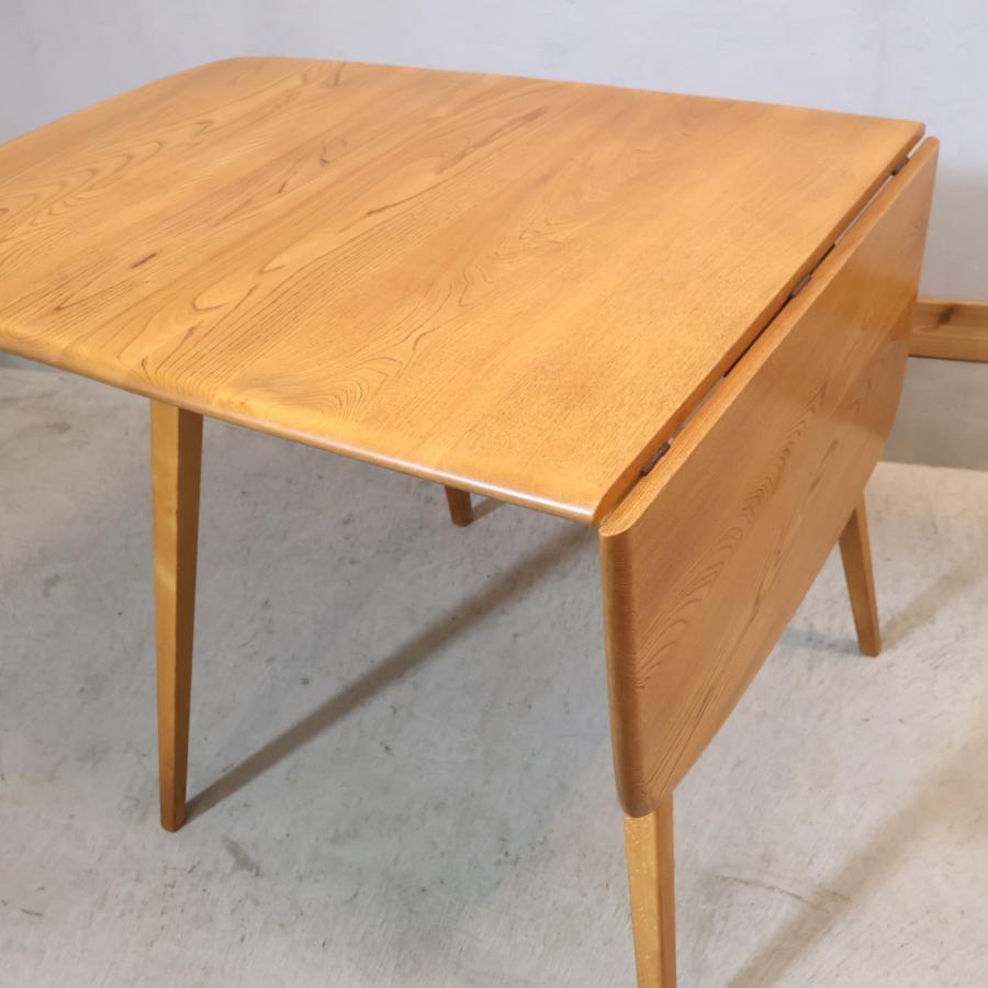 Ercol アーコール エルム無垢材 ドロップリーフテーブル ダイニング