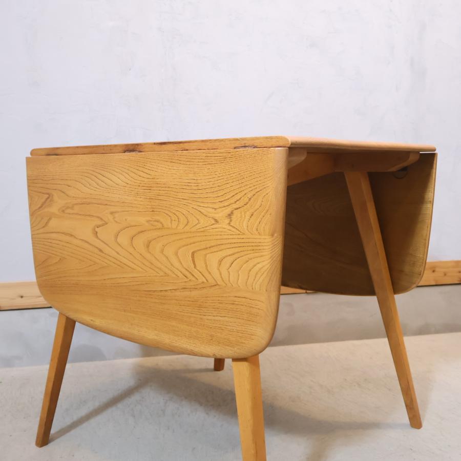 Ercol アーコール エルム無垢材 ドロップリーフテーブル ダイニング