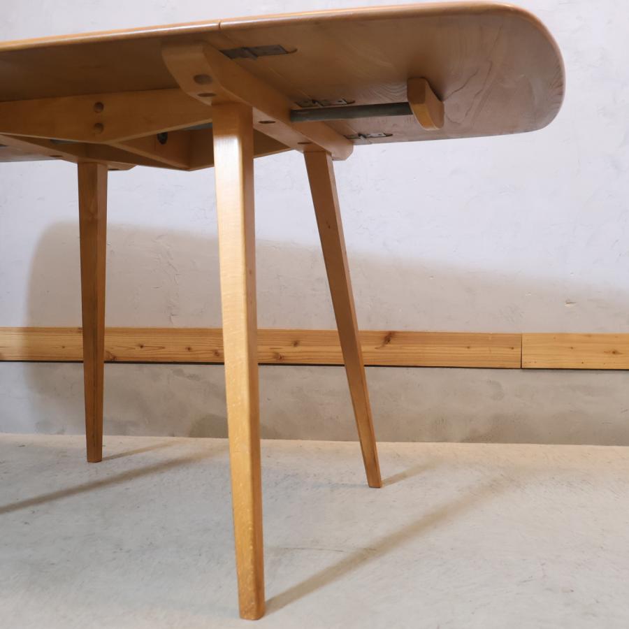 Ercol アーコール エルム無垢材 ドロップリーフテーブル ダイニング