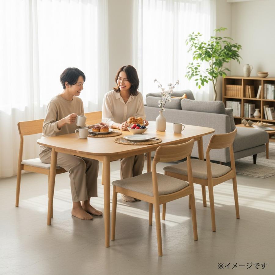無印良品（MUJI） オーク材 ダイニングテーブル 丸脚 4人用 ナチュラル