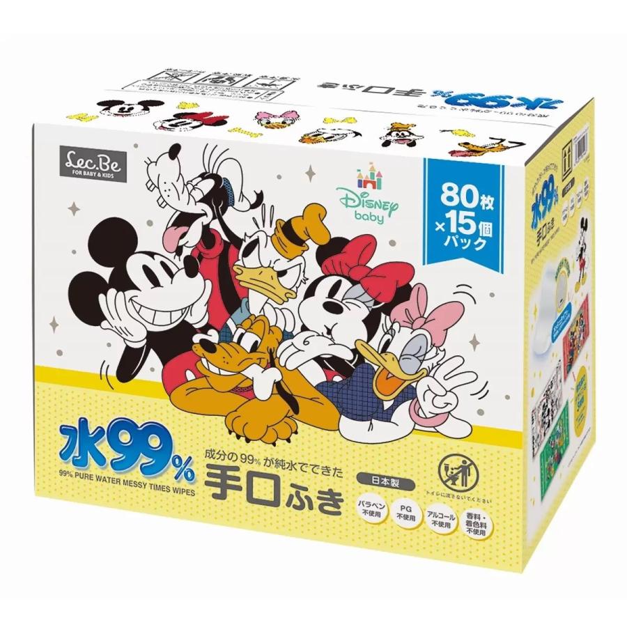 コストコ（Costco） 水99% 手口ふき / ミッキー＆フレンズ 80枚入x15