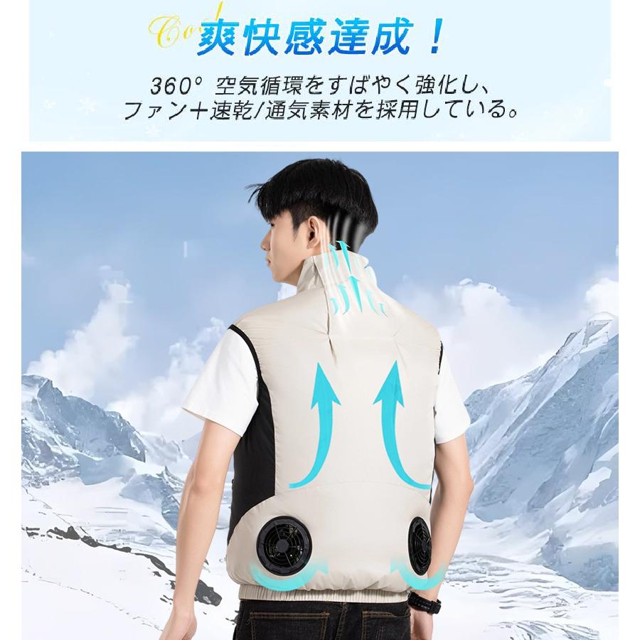 2025年最新 空調作業服 ベスト 19V ファン付きベスト 30000mAh
