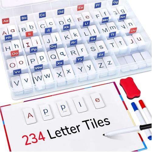 VoSinrly アルファベットタイル234個 マグネットボードと収納ボックス