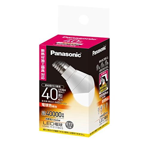パナソニック LED電球 口金直径17mm 電球40W形相当 電球色相当(6.4W 
