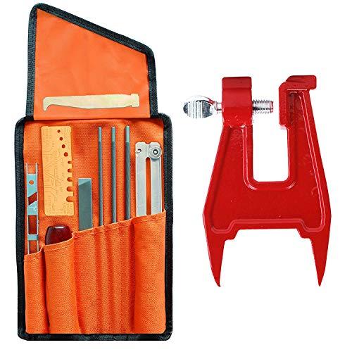 チェーンソー目立てセット 目立て用クランプ 10点セット 丸ヤスリ3種 4.0mm/4.8mm/5.5mm 木工用 DIY 削り器 手動工具 収 | 