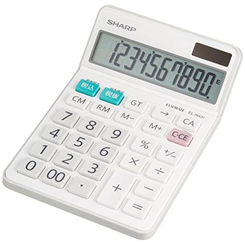 シャープ(SHARP) 電卓 普通電卓ナイスサイズタイプ 10桁 EL-N431-X ホワイト | 