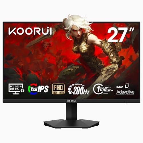 koorui ゲーミングモニター　27インチ　200hz 美品 KOORUI ゲーミングモニター 27インチ IPS 200Hz 1ms GTG HDR400 非光沢