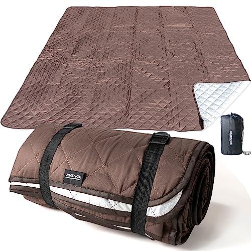 JIMENCE（ジーメンス） レジャーシート 厚手 テントマット 防水 インナーシート アルミ蒸着 収納袋付き 200×200cm (ブラウン) | 