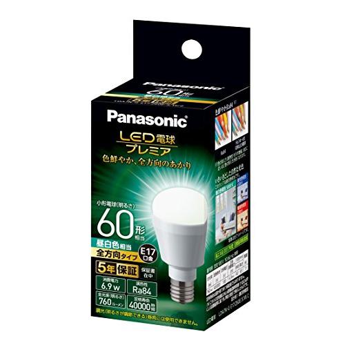 パナソニック LED電球 プレミア 口金直径17mm 電球60W形相当 昼白色