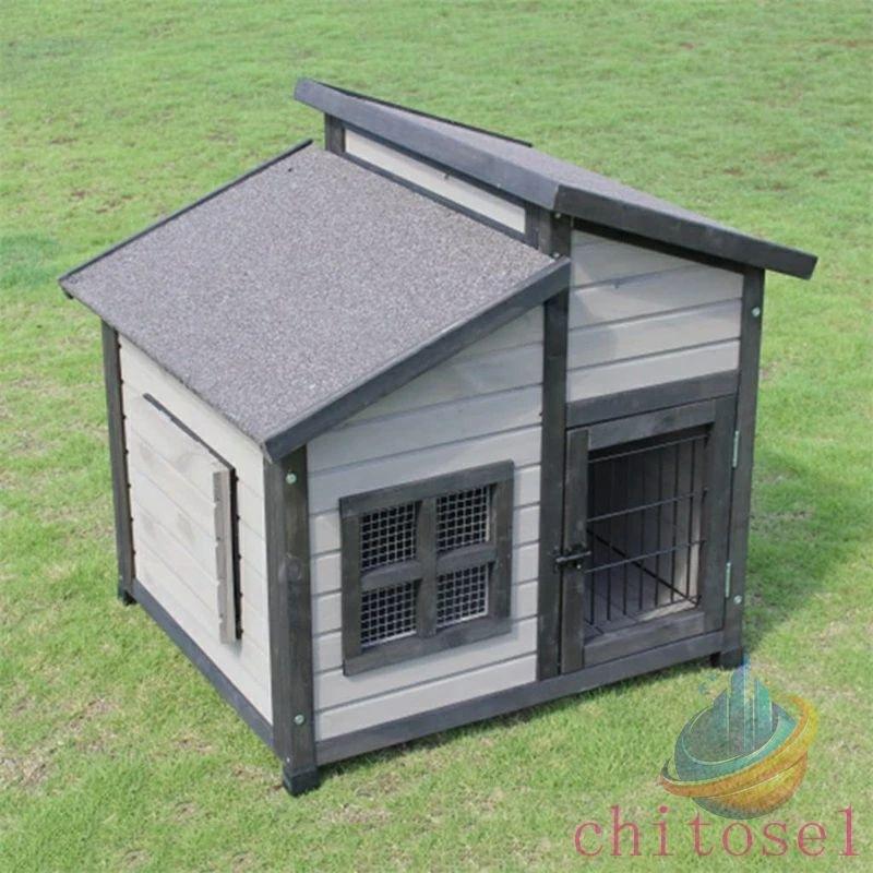 犬小屋 屋外 無垢材 ペットハウス ドッグハウス 高級キャビン 雨と日差し保護ゾンチー大中型ペット用 取り付け簡単 サイズ マルチカラー お手入れ簡単