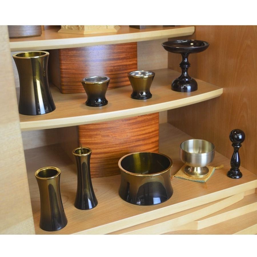 仏具 セット 6点 マロン モダン仏具 2.5寸〜3.0寸 真鍮 仏壇仏具 花立て 香炉 火立て 仏器 湯呑 線香立て おしゃれ_7