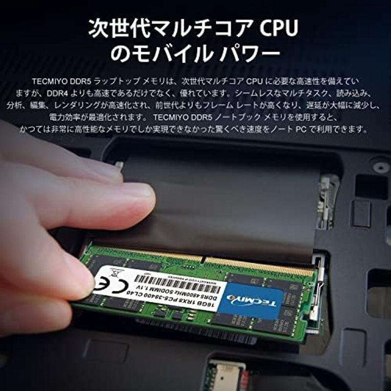 オリジナル  TECMIYO DDR5-4800MHz デスクトップPC用 メモリ DDR5 32GB 16GB×1枚 SO-DIMM