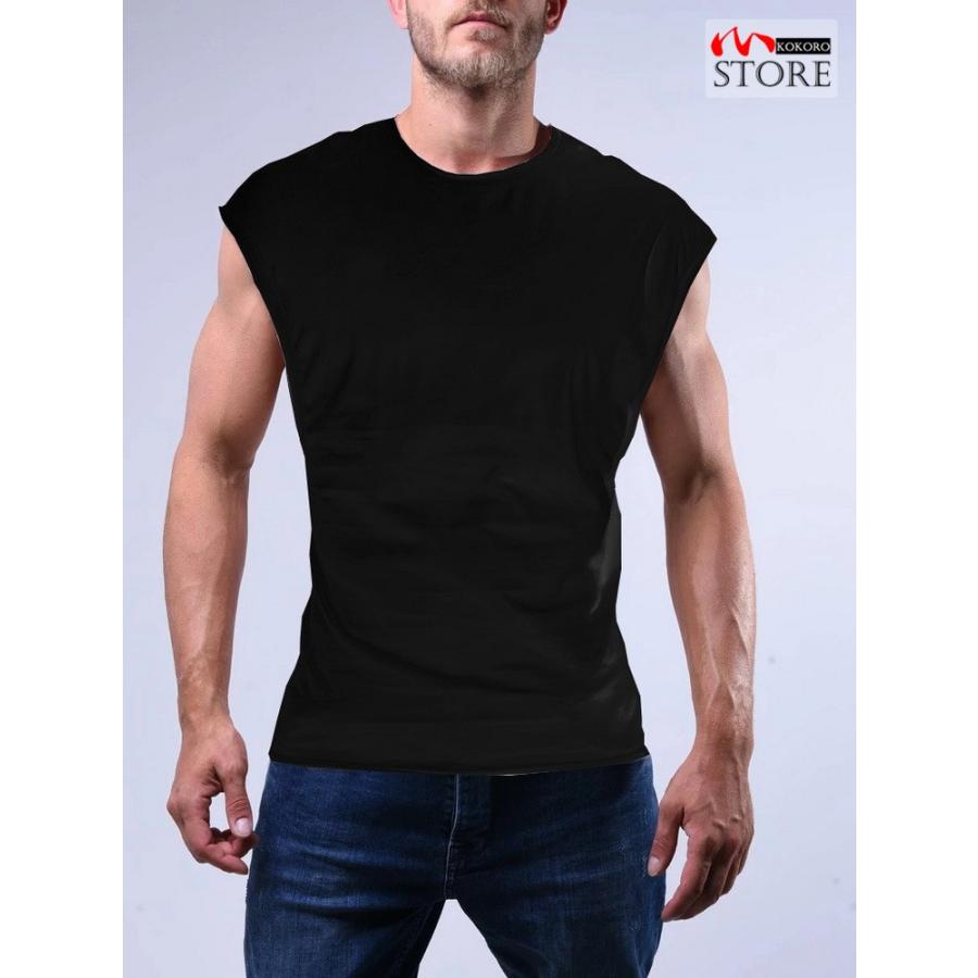 ノースリーブｔシャツ メンズ タンクトップ トップス 袖なしｔシャツ クルーネック カットソー ノースリーブ C 心store 通販 Yahoo ショッピング