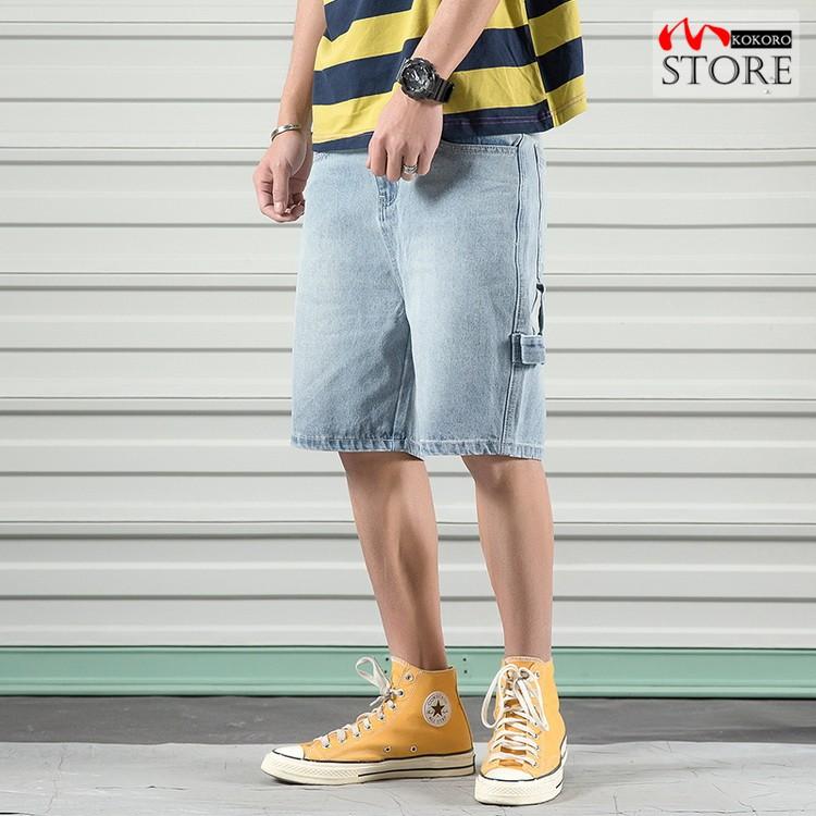 ハーフデニムパンツ ジーンズ ハーフパンツ ショートパンツ デニム パンツ 半ズボン 短パン ボトムス メンズ ウォッシュ ヴィンテージ C0326 心store 通販 Yahoo ショッピング