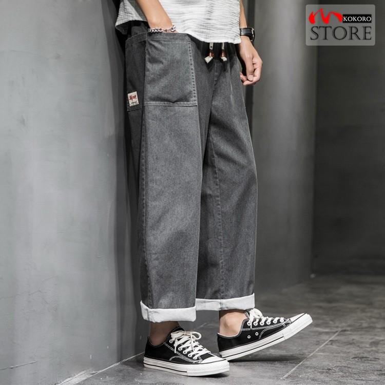 デニムワイドパンツ メンズ ジーンズ Jeans バギーパンツ 太め ルーズパンツ デニム パンツ ウォッシュ ビンテージ C0514 心store 通販 Yahoo ショッピング