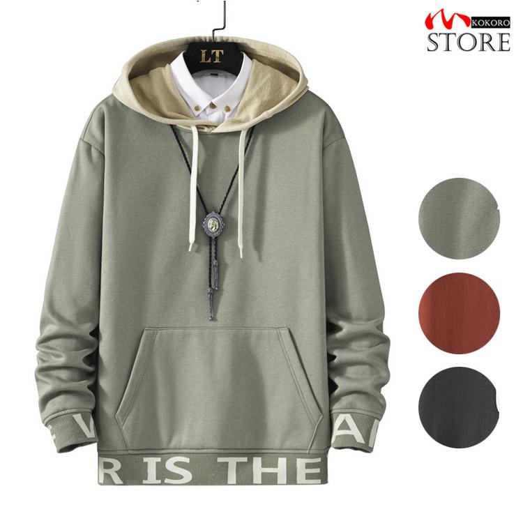 プルオーバーパーカー きれいめ パーカー 春物パーカー アメカジ 長袖 配色 パーカ トップス 秋冬 メンズ ファッション C 心store 通販 Yahoo ショッピング