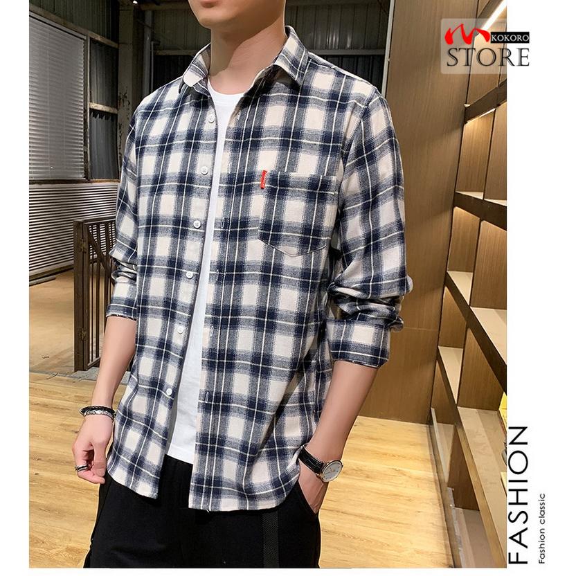 春物シャツ メンズ シャツ カジュアルシャツ トップス チェックシャツ 長袖 スリム ビジネスカジュアル きれいめ 秋冬 C 心store 通販 Yahoo ショッピング