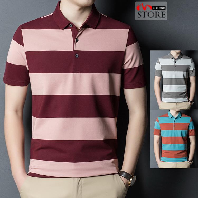 ポロシャツ メンズ ボーダーポロシャツ きれいめ Polo 半袖 ゴルフシャツ ゴルフウェア 40代 50代 60代 夏 新作 X6e5qtkhts トップス Www Velver Hu